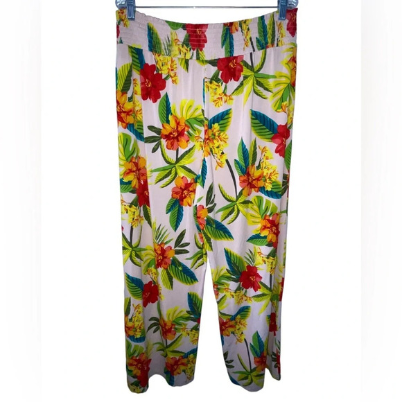 Bar III Hibiscus Jungle Floral Wide Leg Pull On Pants Women’s Size XXL Tropical - Picture 2 of 9
